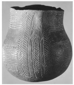 Cardium pot showing impressed decoration - source Museu Arqueologic Municipal, Arcoi, Spain
